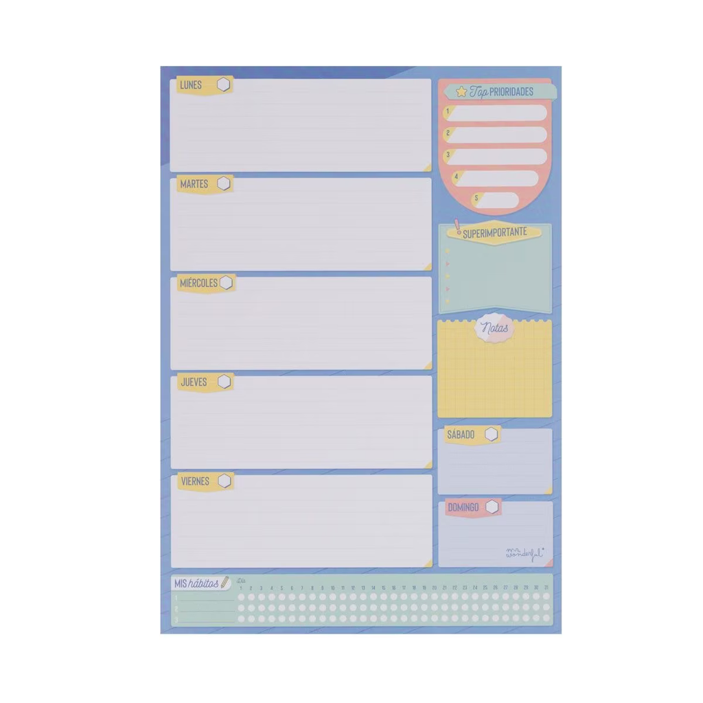 Organizador Semanal Para Semanas Bien Aprovechadas (Weekly Planner)