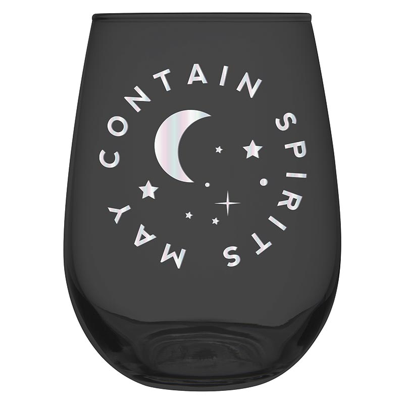 Stemless 20 oz Halloween “Spirits” wine glass for parties.