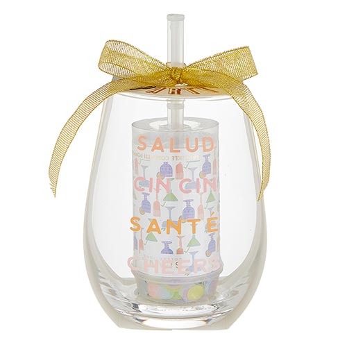 Salud Cheers Wine Glass & Popper Kit
