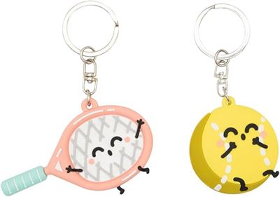 Tennis Racquet And Ball Keychains Set of 2