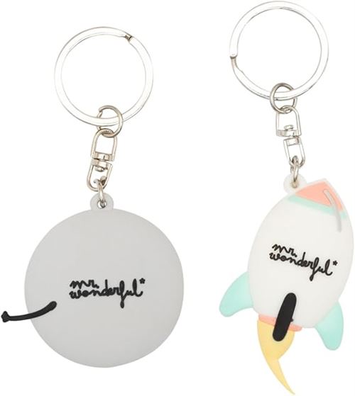 Rocket & Moon Keychain Set