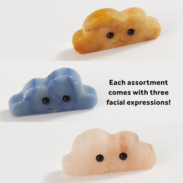 Cloud Friend Crystal - Surprise Facial Expressions in Various Stones
