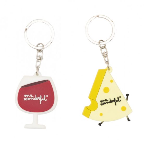 Cheese & Wine Keychain Set