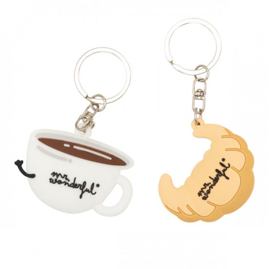 Coffee & Croissant Keychain Set