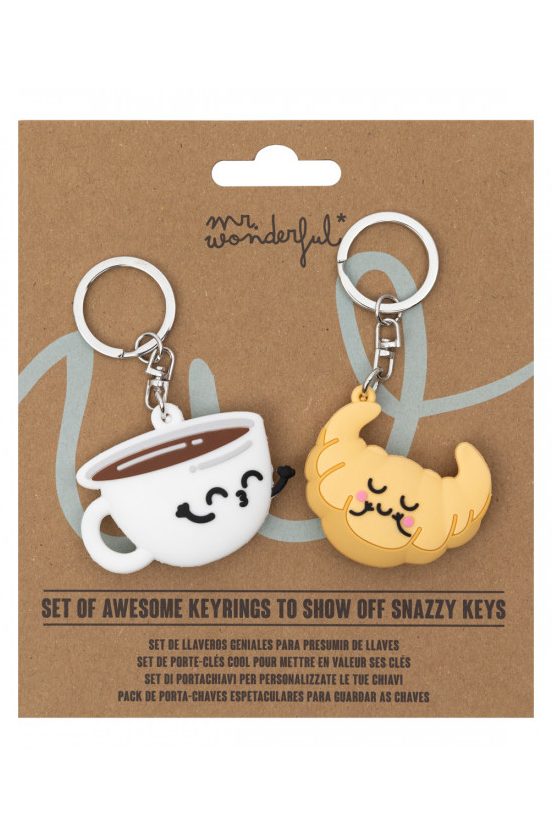 Coffee & Croissant Keychain Set