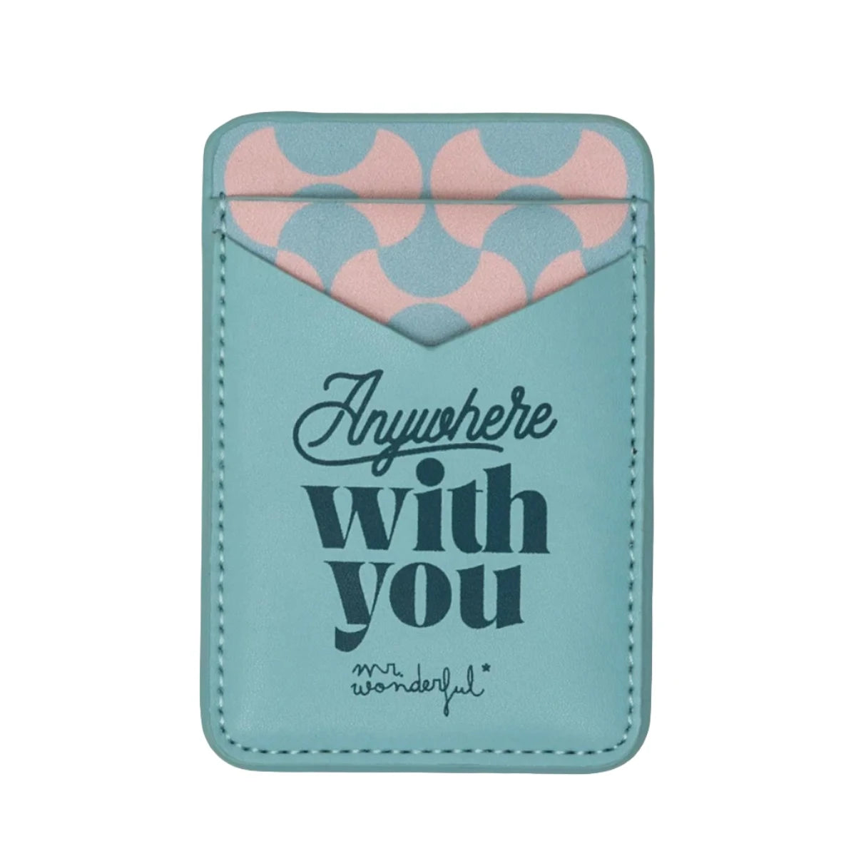 Anywhere With You Adhesive Card Holder by Funky Confetti - Stick-On Cell Phone Wallet