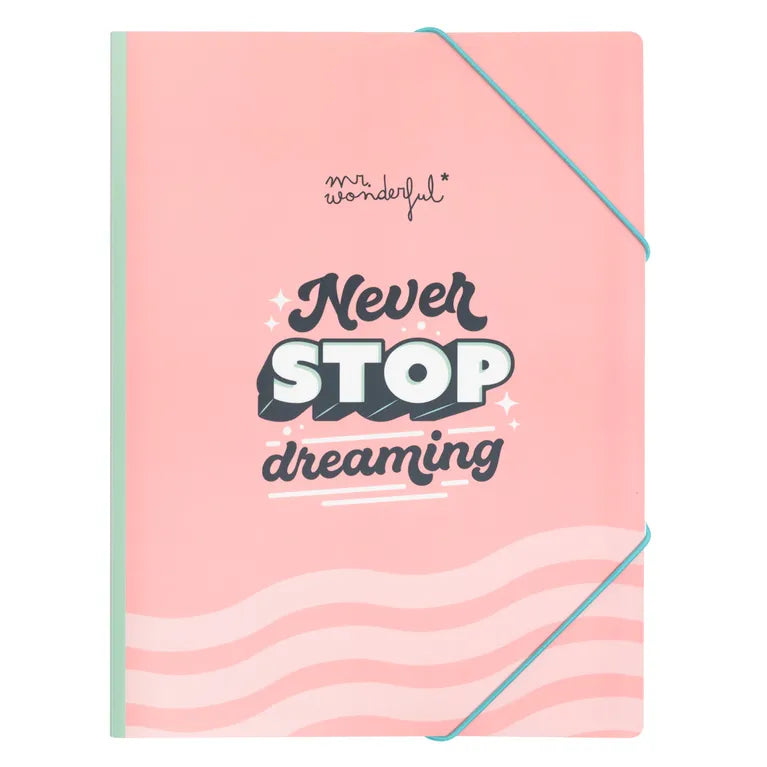 Never Stop Dreaming Clear Sheets Folder