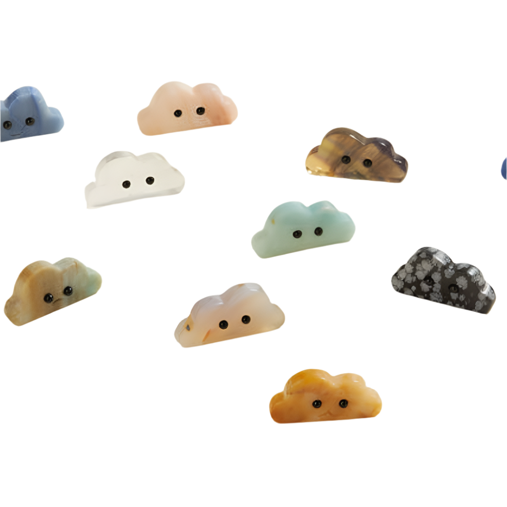 Cloud Friend Crystal with Facial Expressions - Various Stones