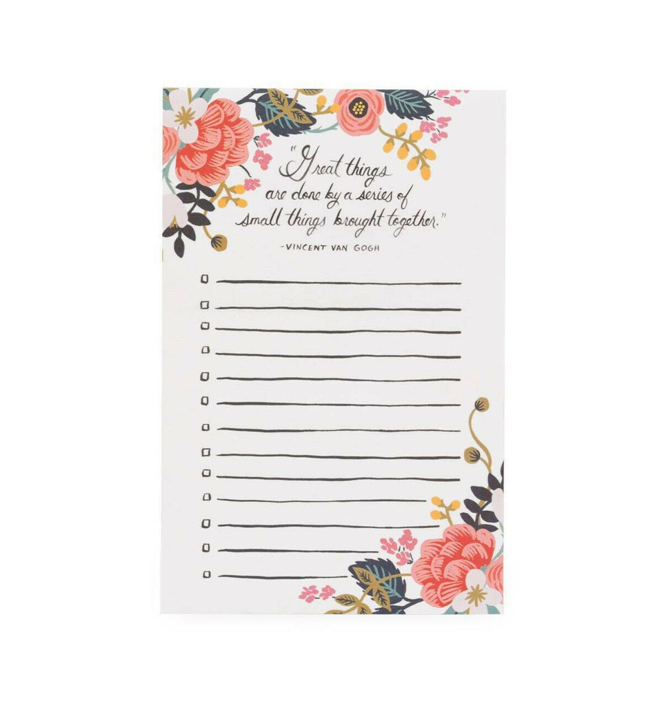 Great Things Checklist Notepad with lines and checkboxes for task management