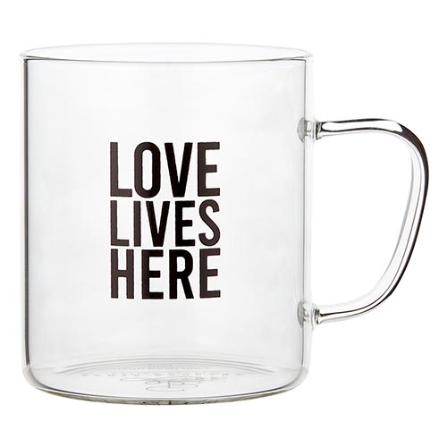 Loves Lives Here Glass Mug