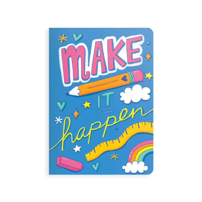 Make It Jot-It! Notebook with holographic foil cover and stitched binding