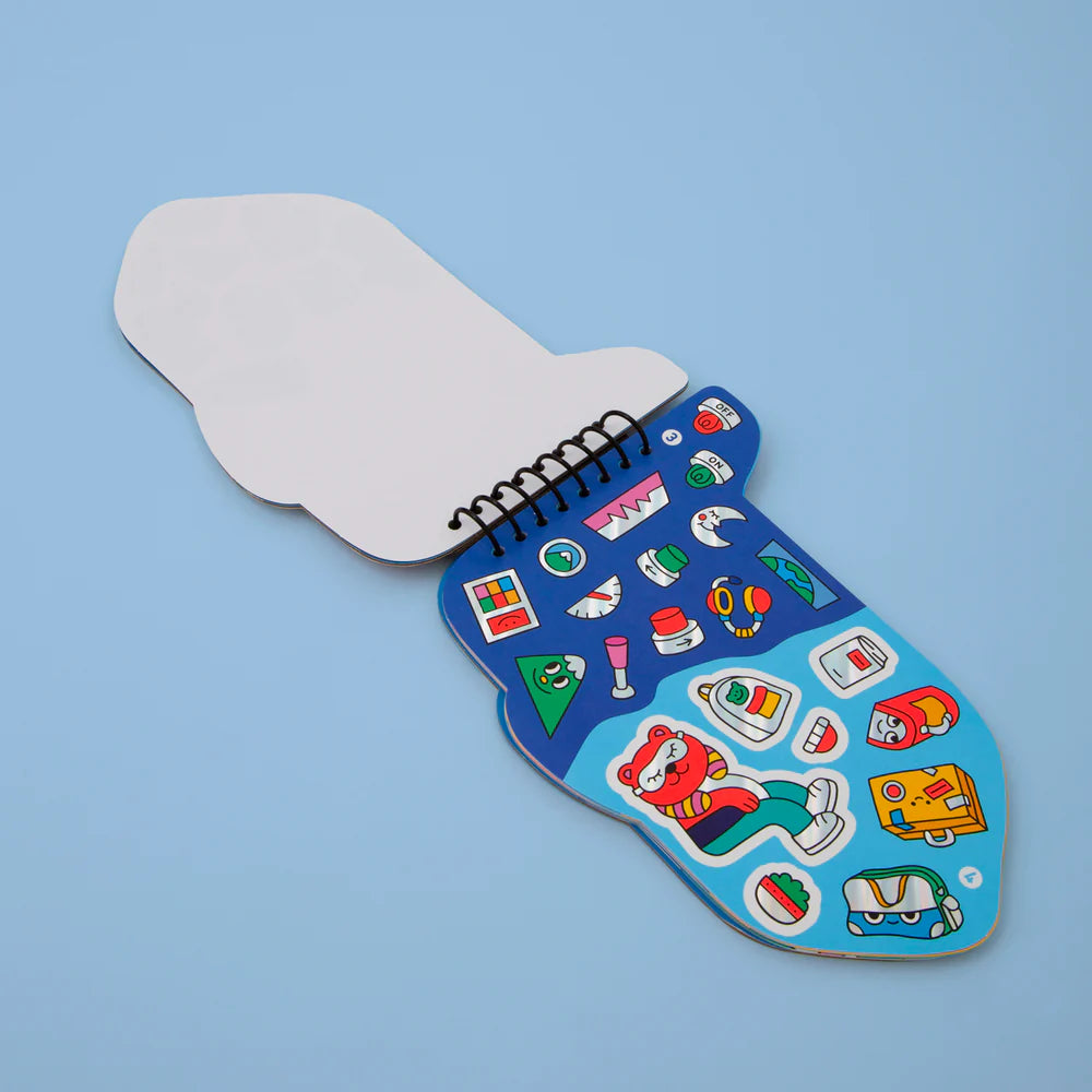 Airplane Sticker Activity Book with 80 holographic and neon stickers and 10 creative sheets – Funky Confetti