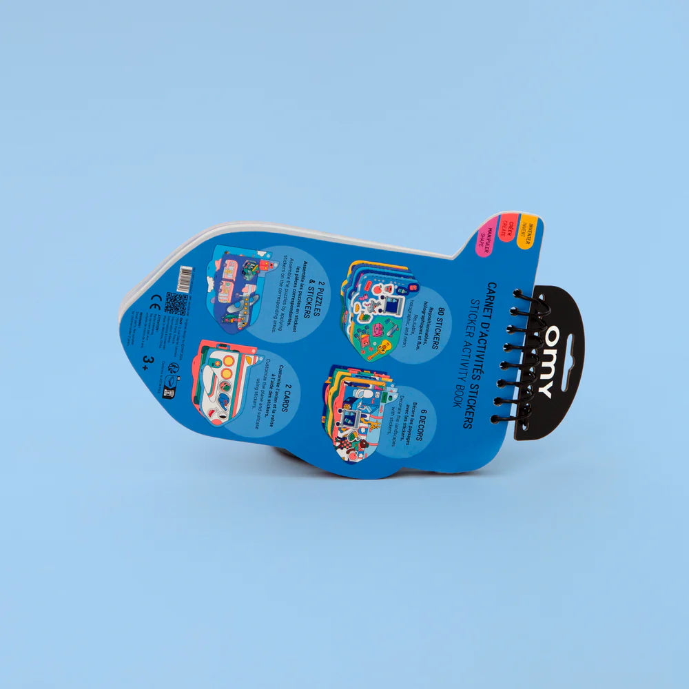 Airplane Sticker Activity Book with 80 holographic and neon stickers and 10 creative sheets – Funky Confetti