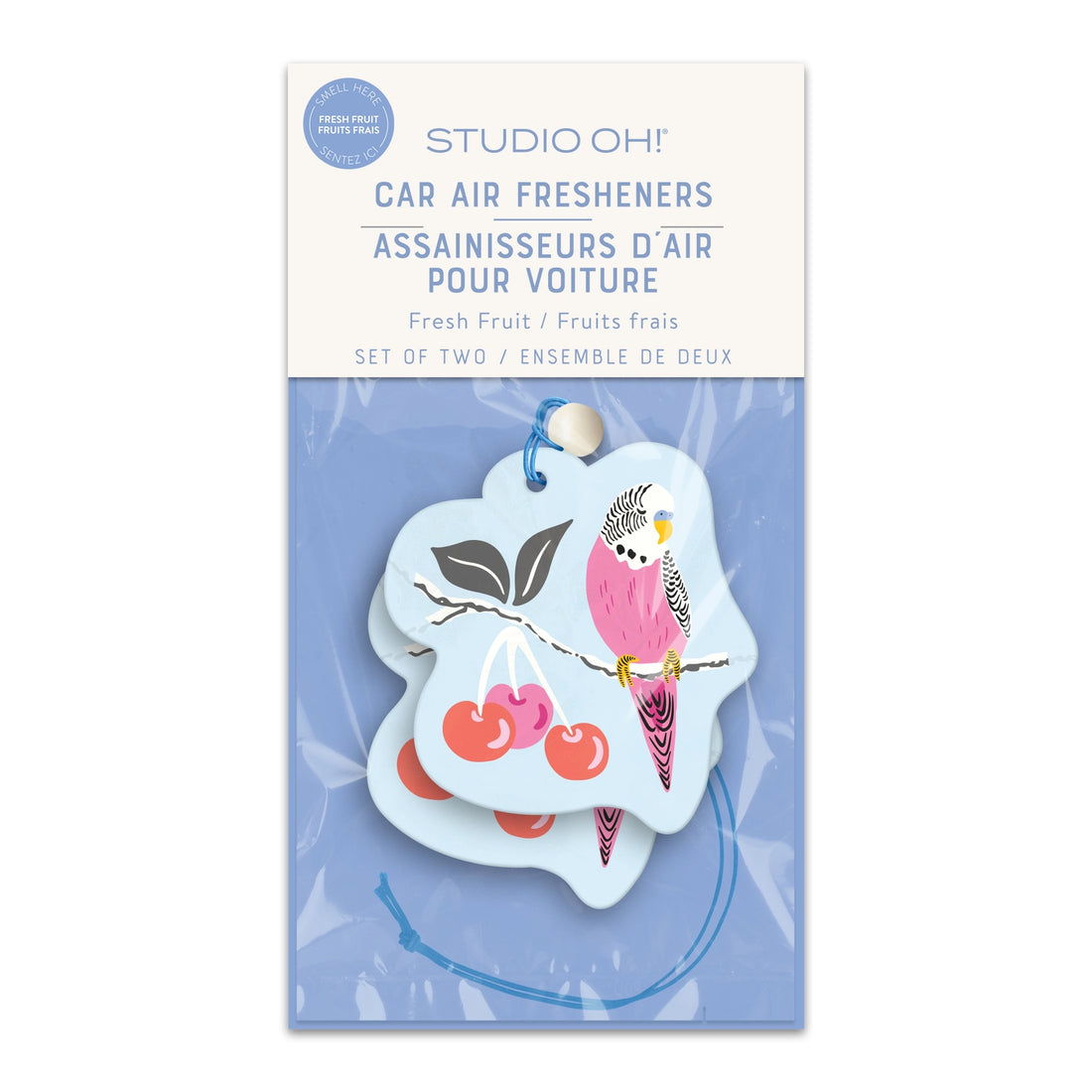 Birds In The Cherry Tree Car Air Freshener – fruity strawberry and wild berry scent – Funky Confetti