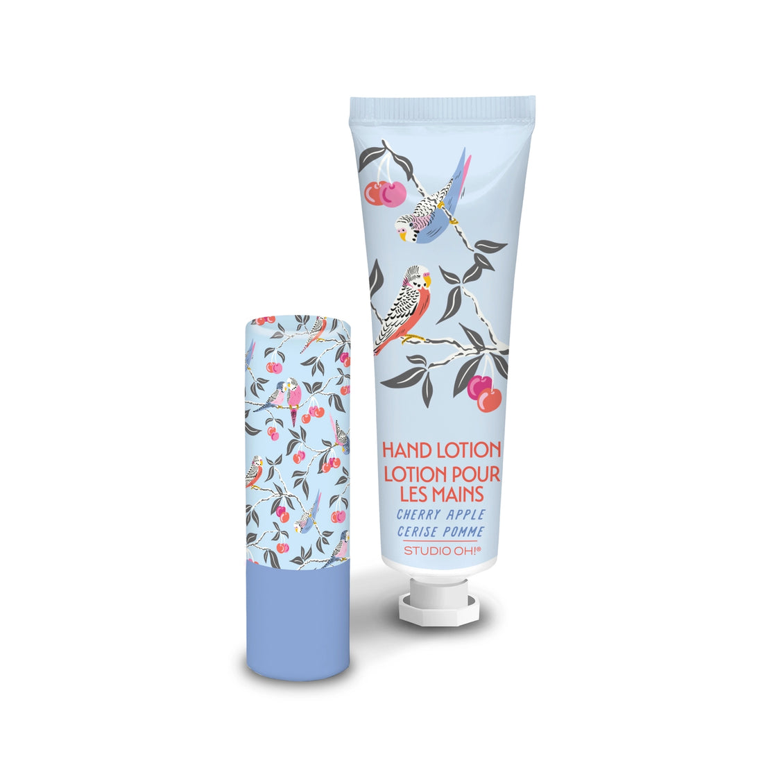 Birds In The Cherry Tree Lip Balm and Hand Lotion Set – Cherry Apple scent – Funky Confetti
