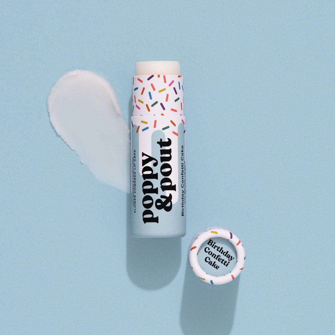 Birthday Confetti Cake Lip Balm with vanilla raspberry scent – 5 colorful sprinkle tubes – Funky Confetti