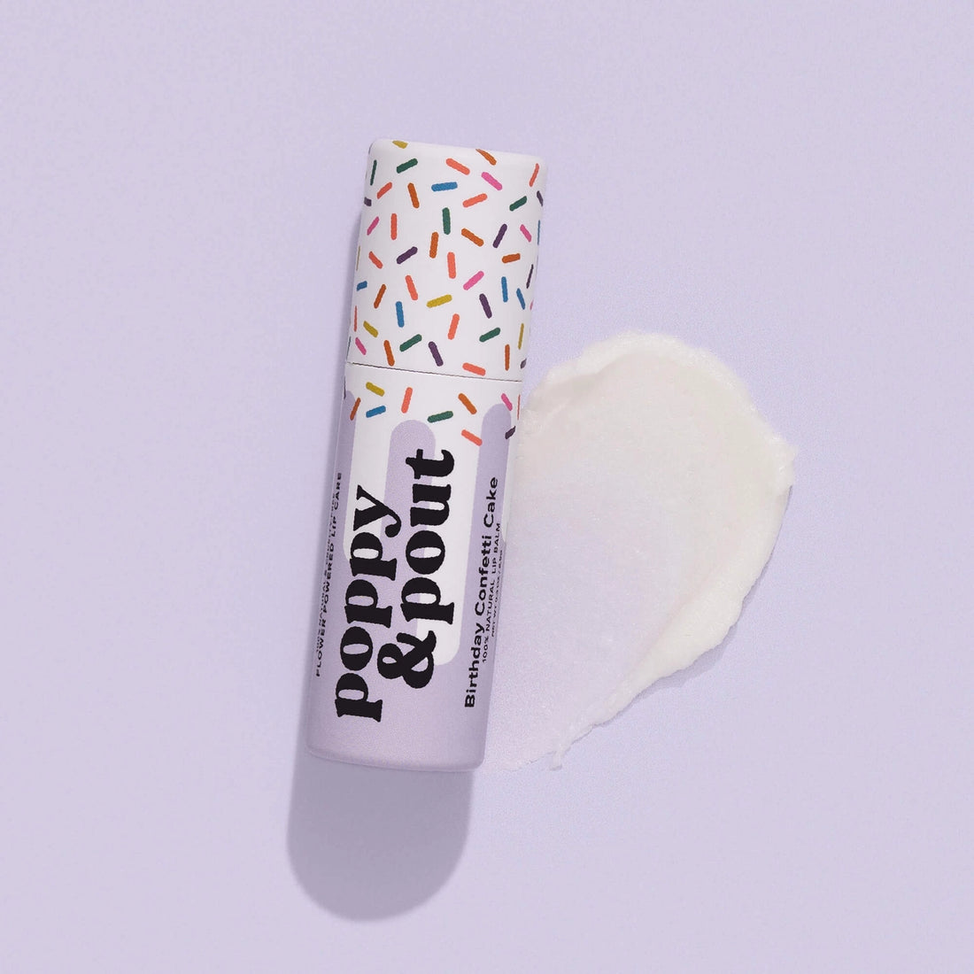 Birthday Confetti Cake Lip Balm with vanilla raspberry scent – 5 colorful sprinkle tubes – Funky Confetti