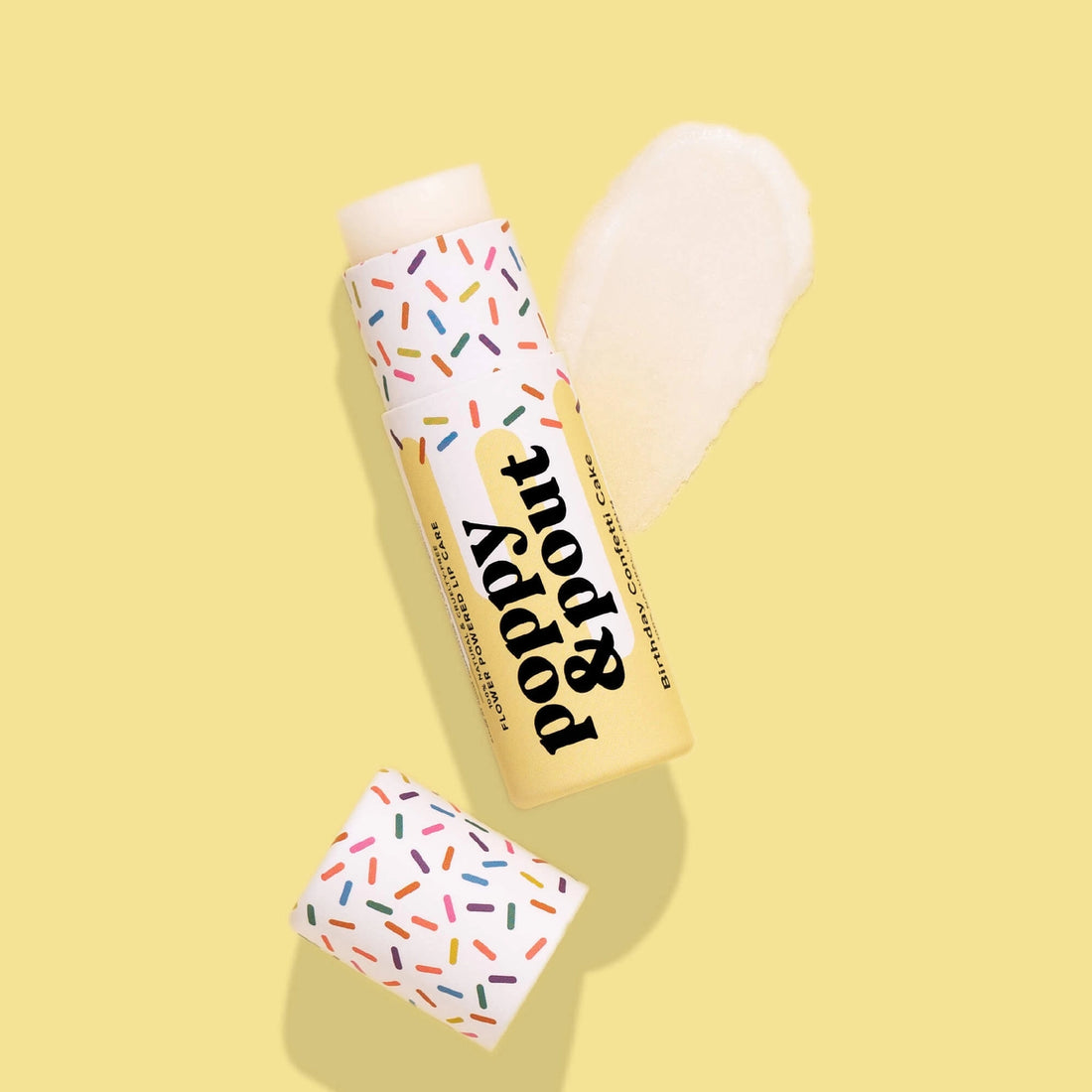 Birthday Confetti Cake Lip Balm with vanilla raspberry scent – 5 colorful sprinkle tubes – Funky Confetti