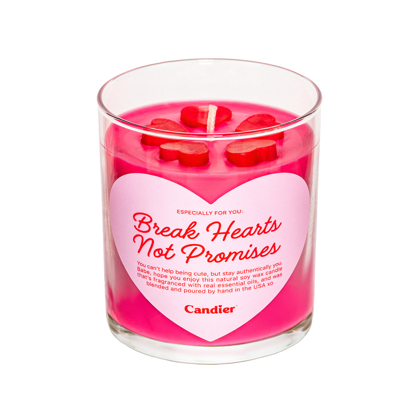 Break Hearts Not Promises Candle with pink heart wax and citrus berry scent – Funky Confetti