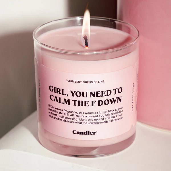 Calm the F Down Candle with cherry blossom and sandalwood scent – Funky Confetti