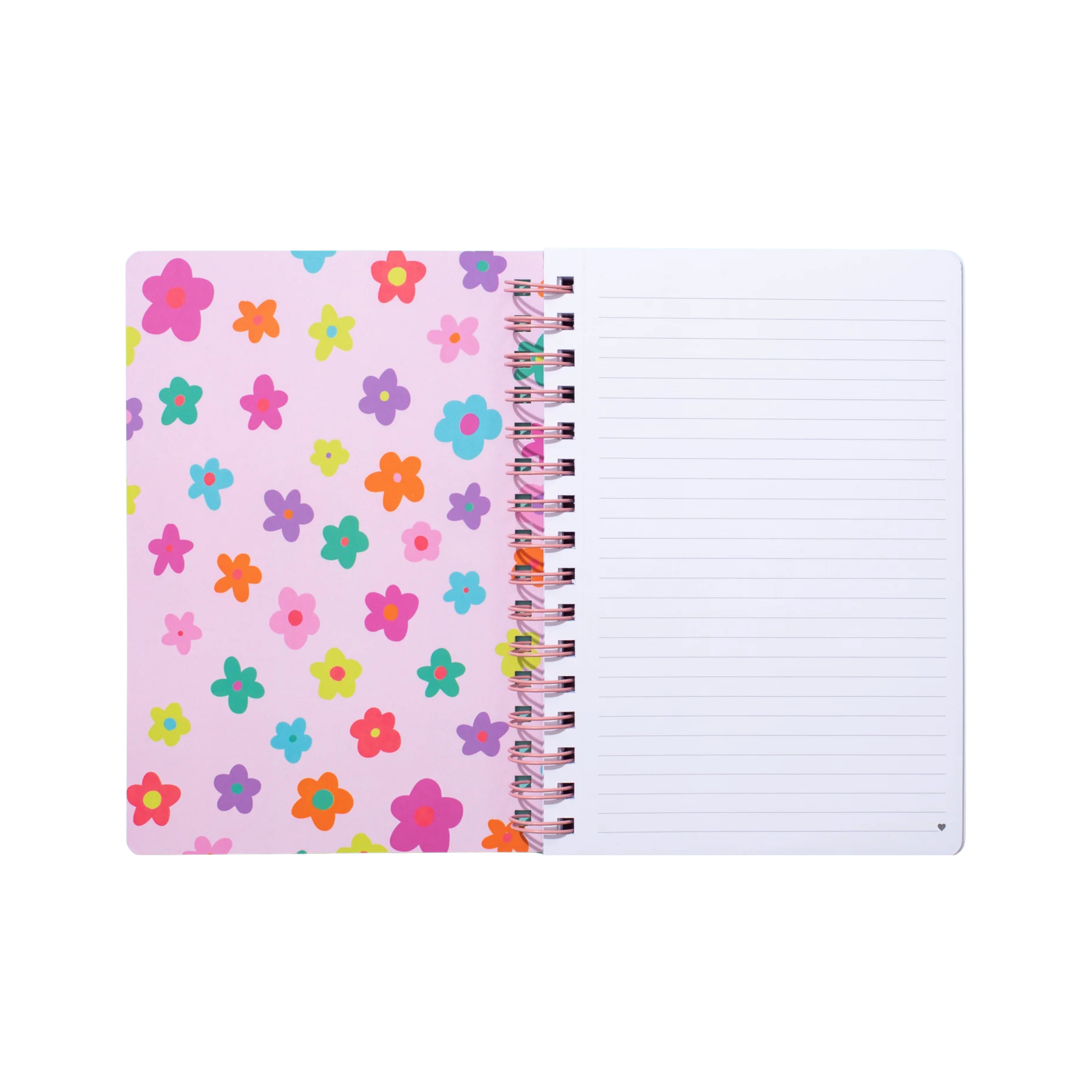 White spiral notebook with black polka dots and rainbow motivational text – Funky Confetti