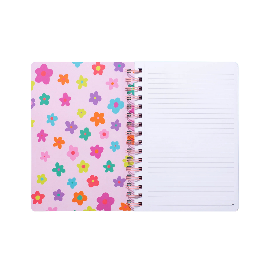 White spiral notebook with black polka dots and rainbow motivational text – Funky Confetti