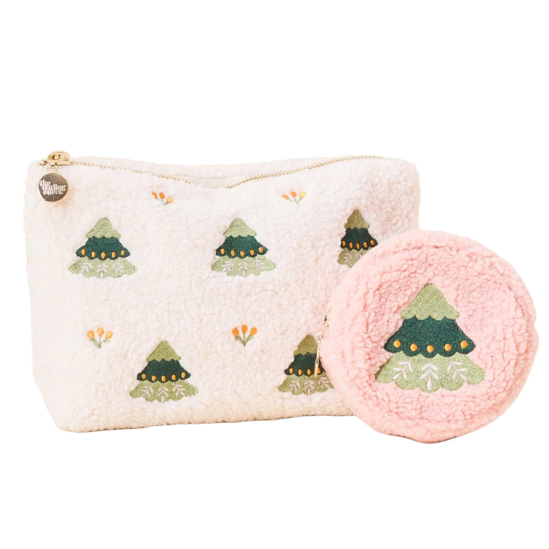 Christmas Circle Sherpa Teddy Pouch