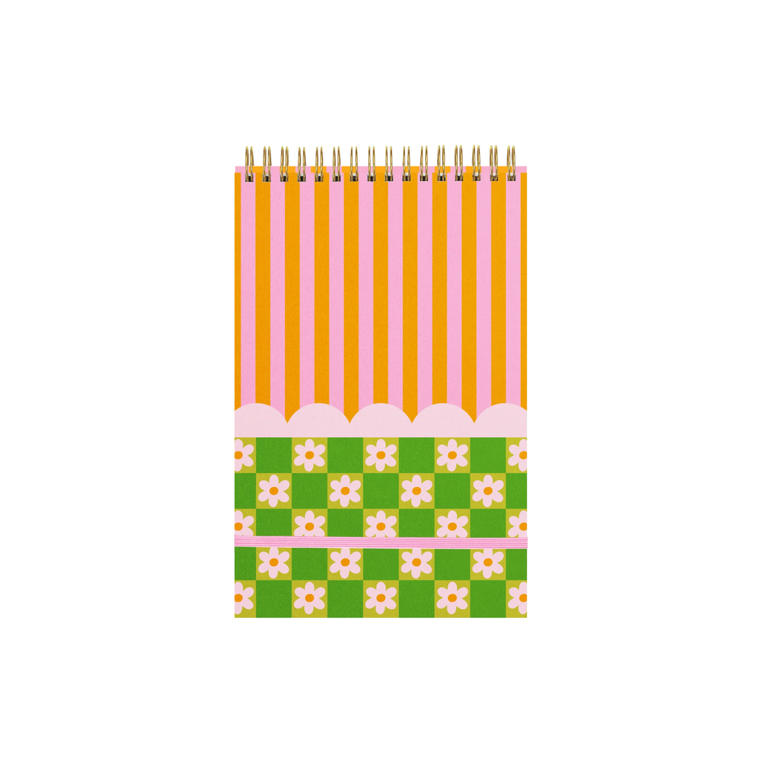 Colorful spiral Daisies Taskpad with grid pages and retro design – Funky Confetti