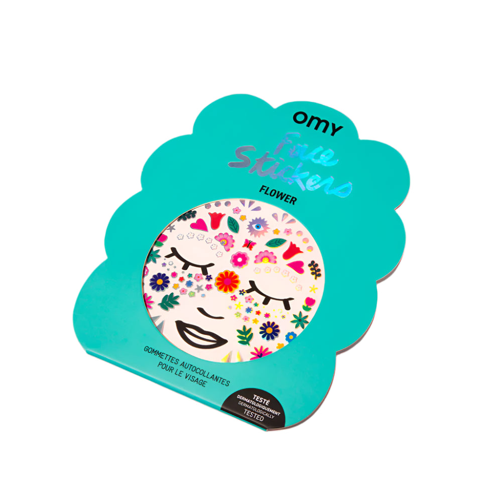 Flowers face stickers set with 85 neon and fluorescent designs, skin-safe and repositionable – Funky Confetti
