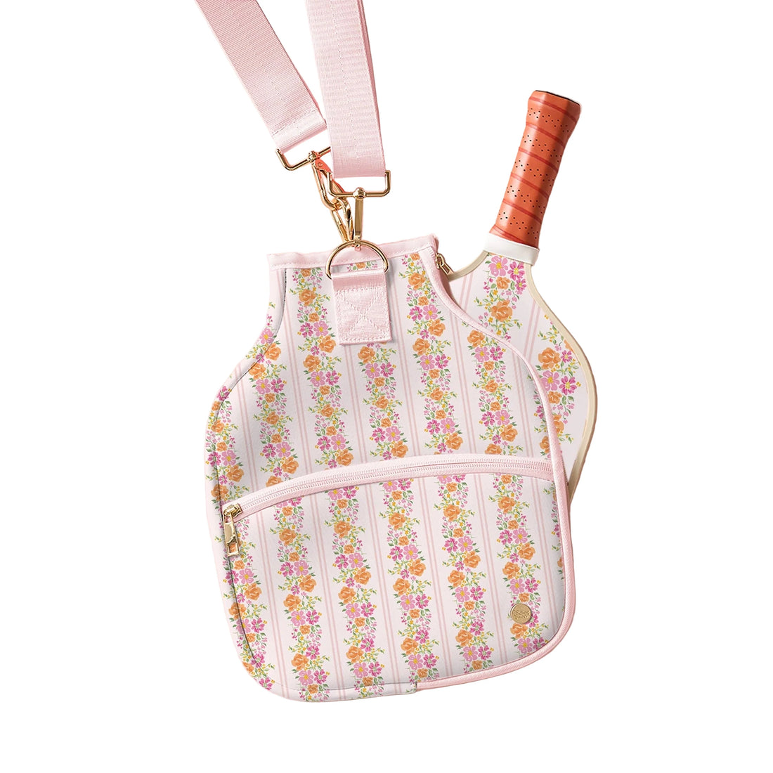 Floral neoprene pickleball paddle case with adjustable strap and zipper pocket – Funky Confetti