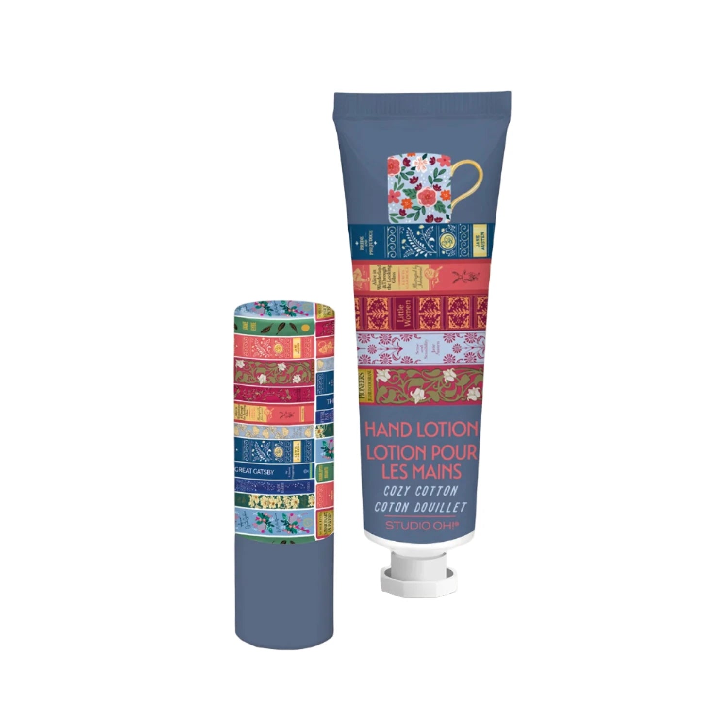 Fully Booked Lip Balm and Hand Lotion Set – Cozy Cotton scent – Funky Confetti