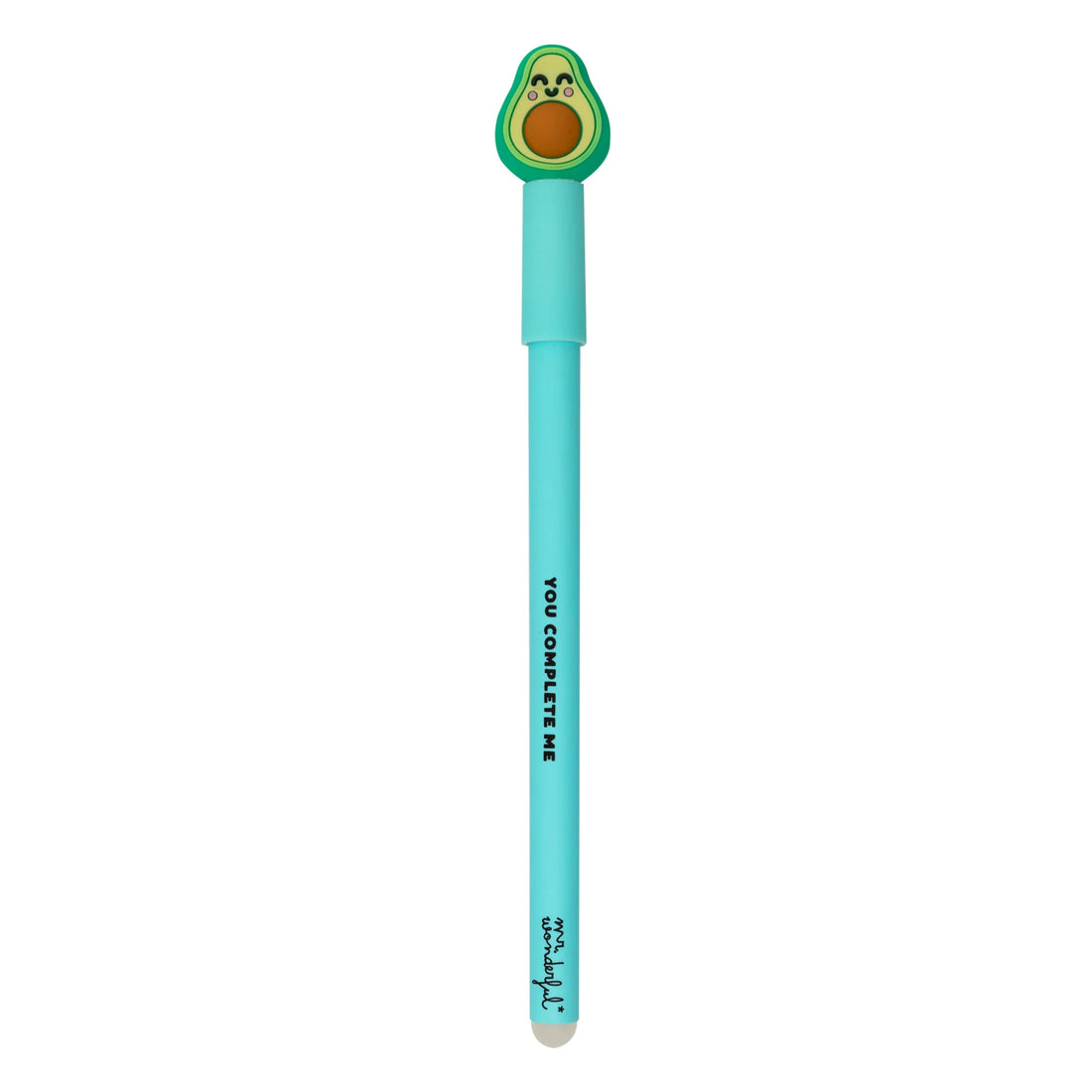 Avocado erasable pen with topper and “You Complete Me” text – Funky Confetti