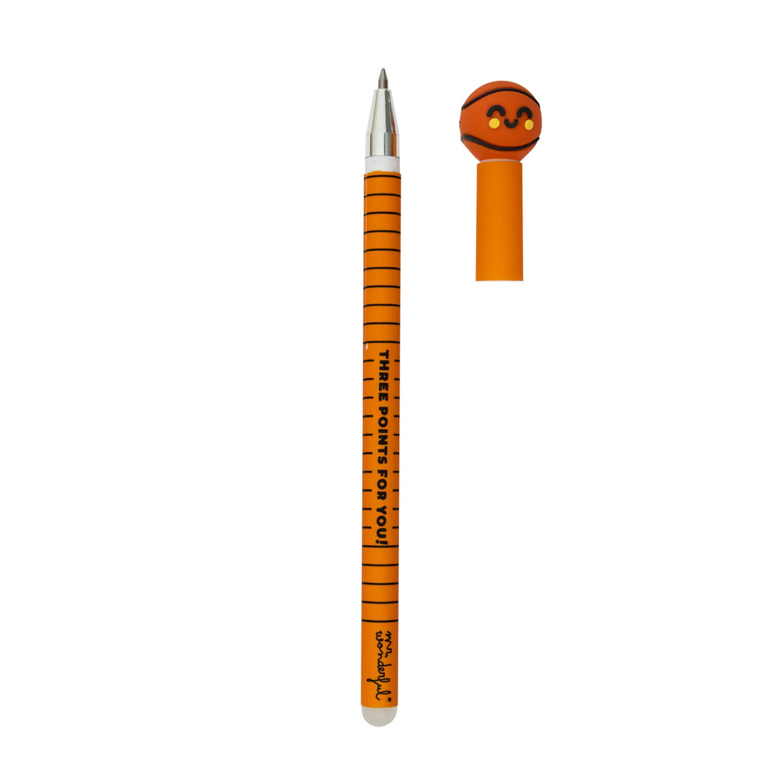 Basketball erasable pen with topper and “Three Points For You!” text – Funky Confetti