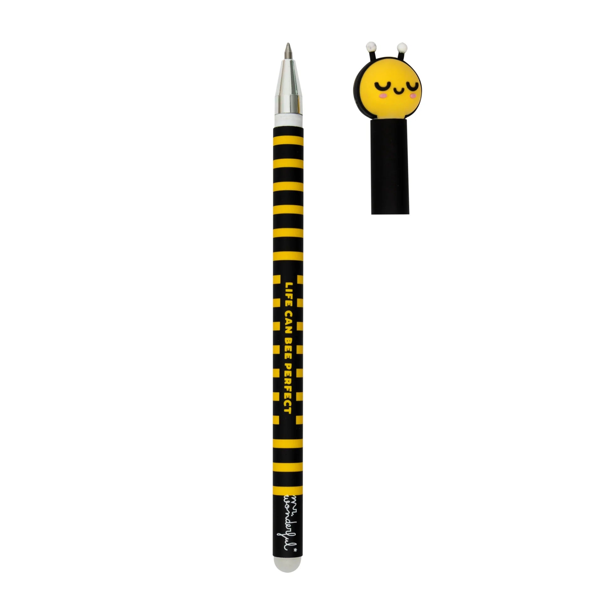 Bee erasable pen with topper and “Life Can Bee Perfect” – Funky Confetti