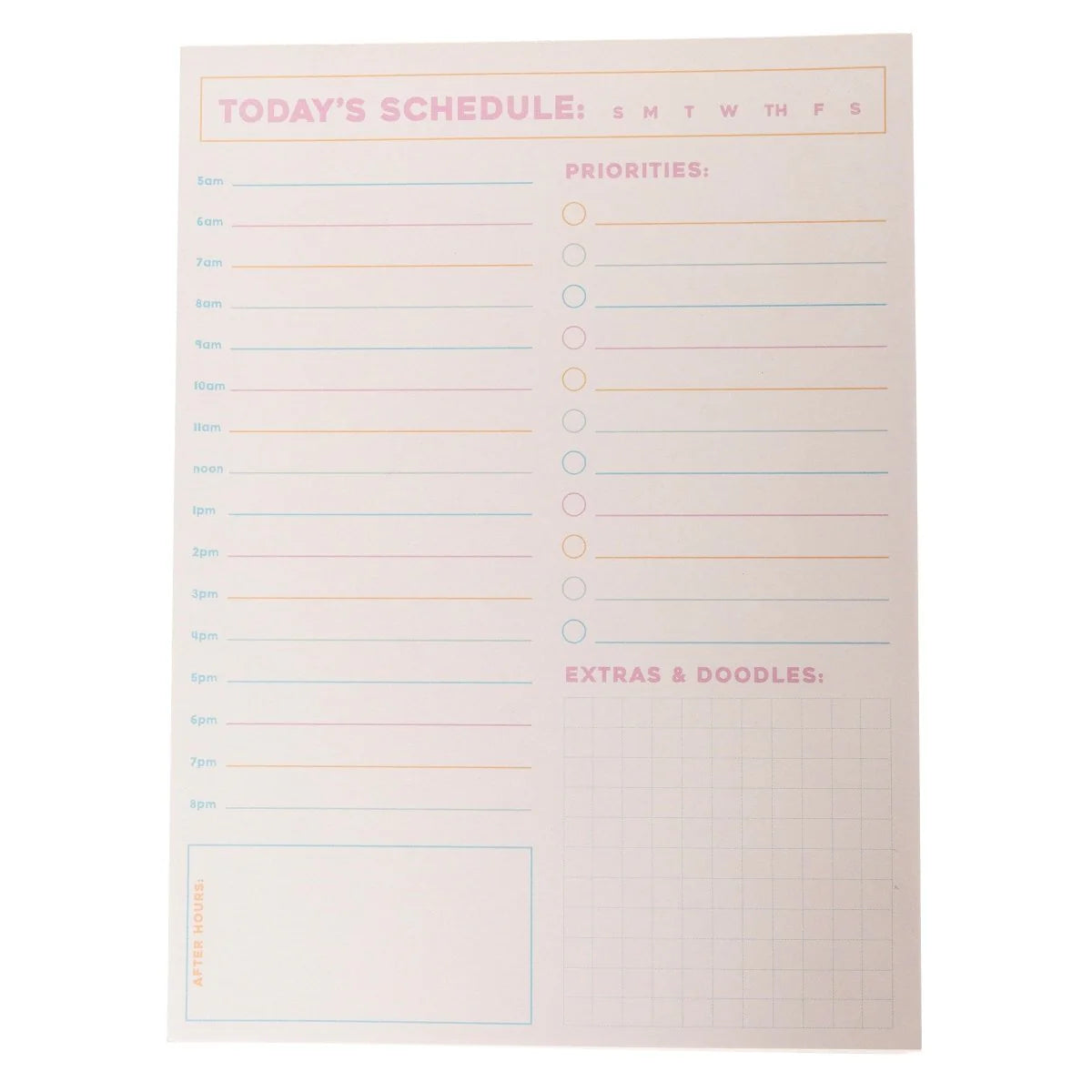Colorful set of three desk notepads for planning, notes, and to-do lists by Funky Confetti