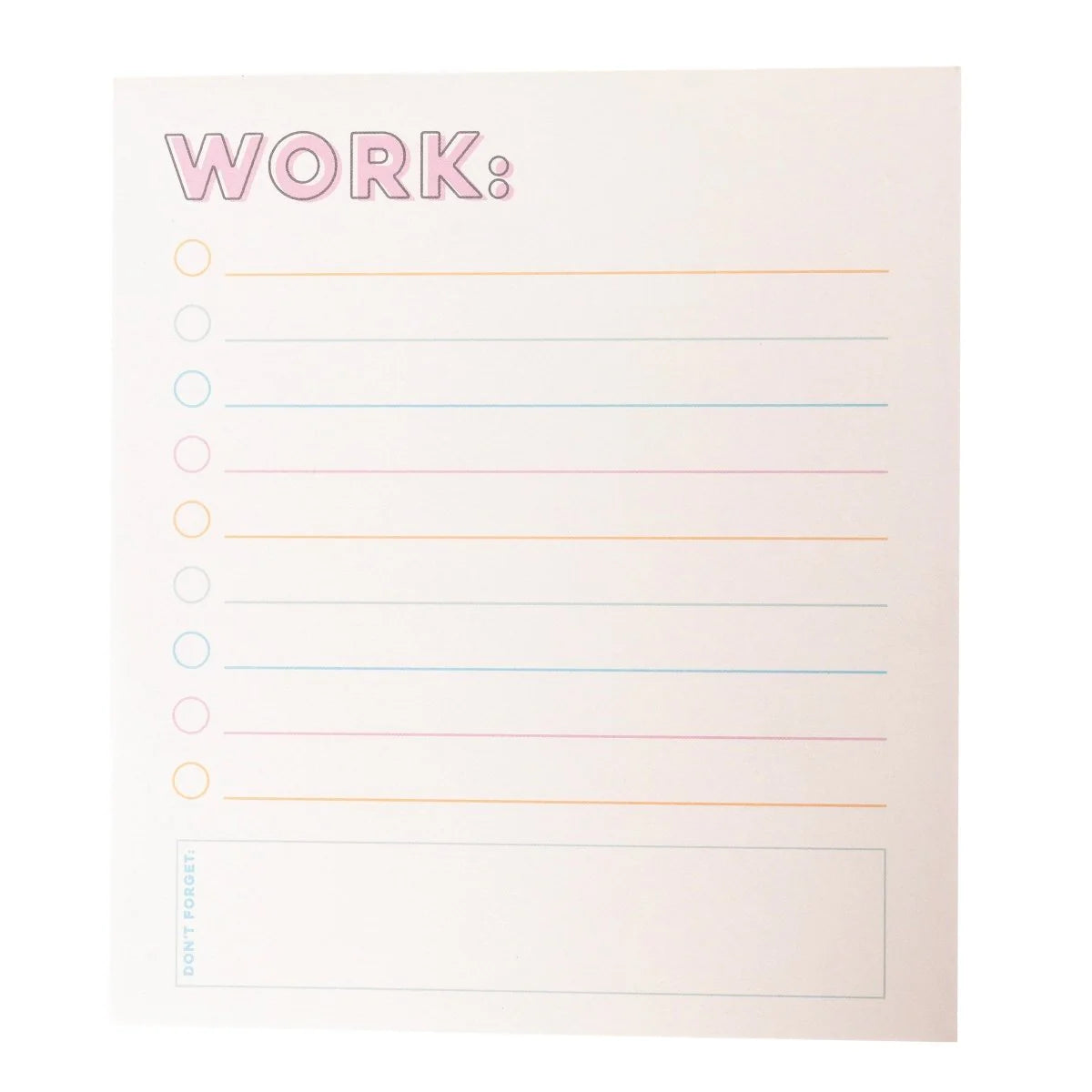 Colorful set of three desk notepads for planning, notes, and to-do lists by Funky Confetti