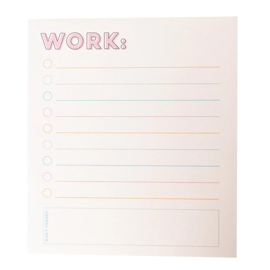 Colorful set of three desk notepads for planning, notes, and to-do lists by Funky Confetti