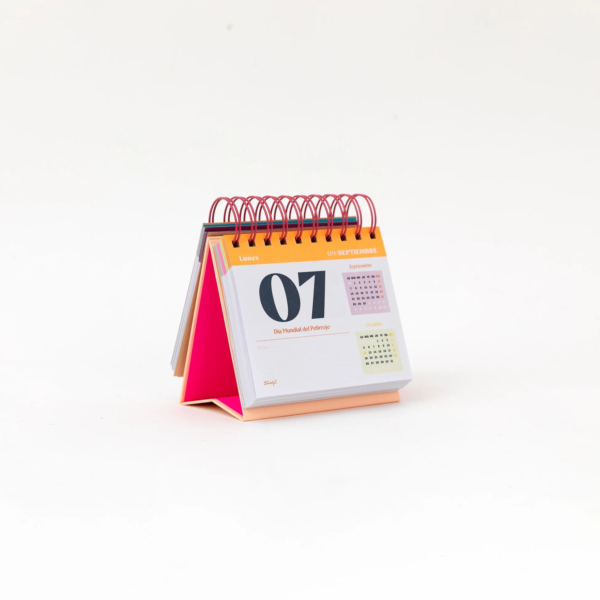 Daily 2026 desk calendar with peach cover, flip design, and gift box from Funky Confetti