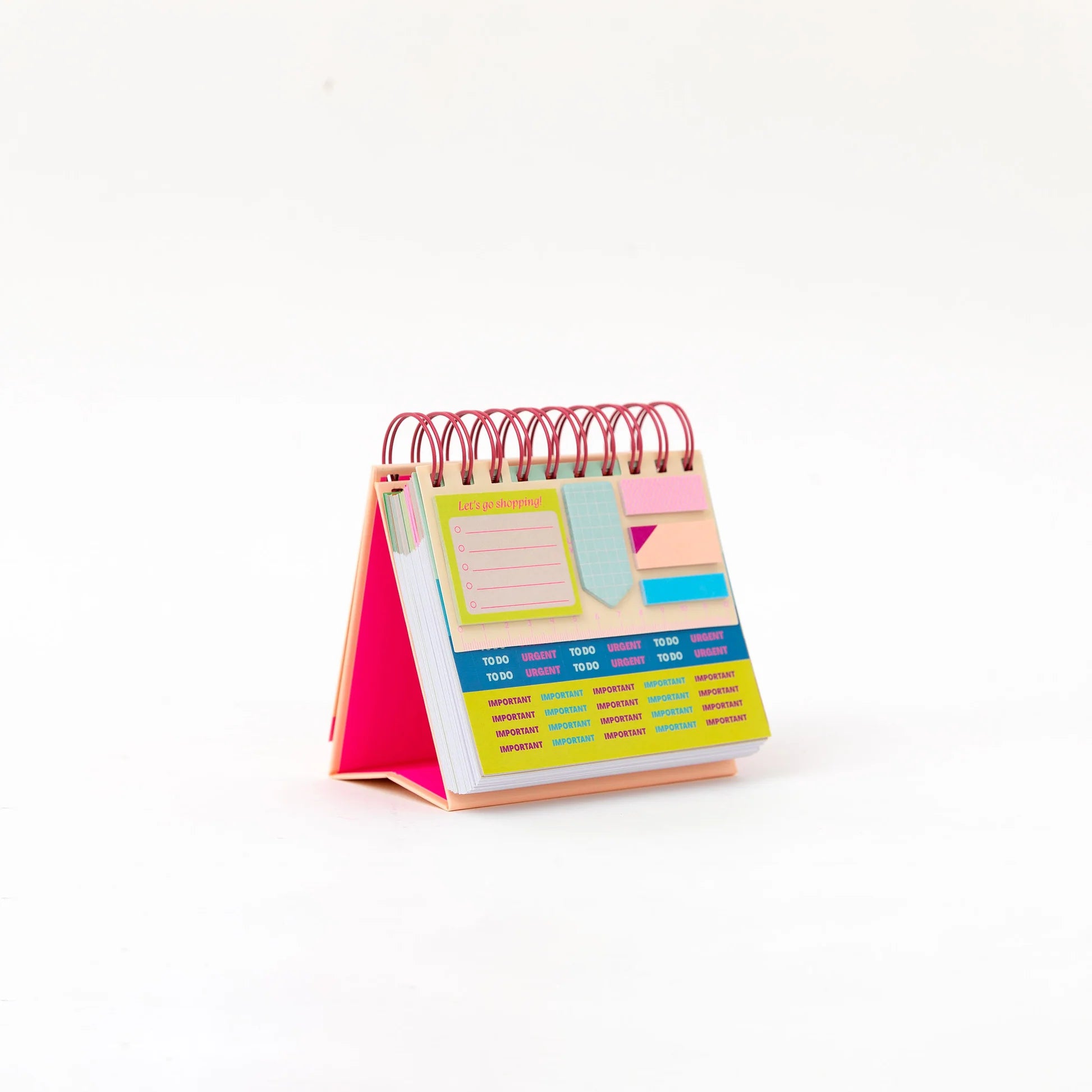 Daily 2026 desk calendar with peach cover, flip design, and gift box from Funky Confetti