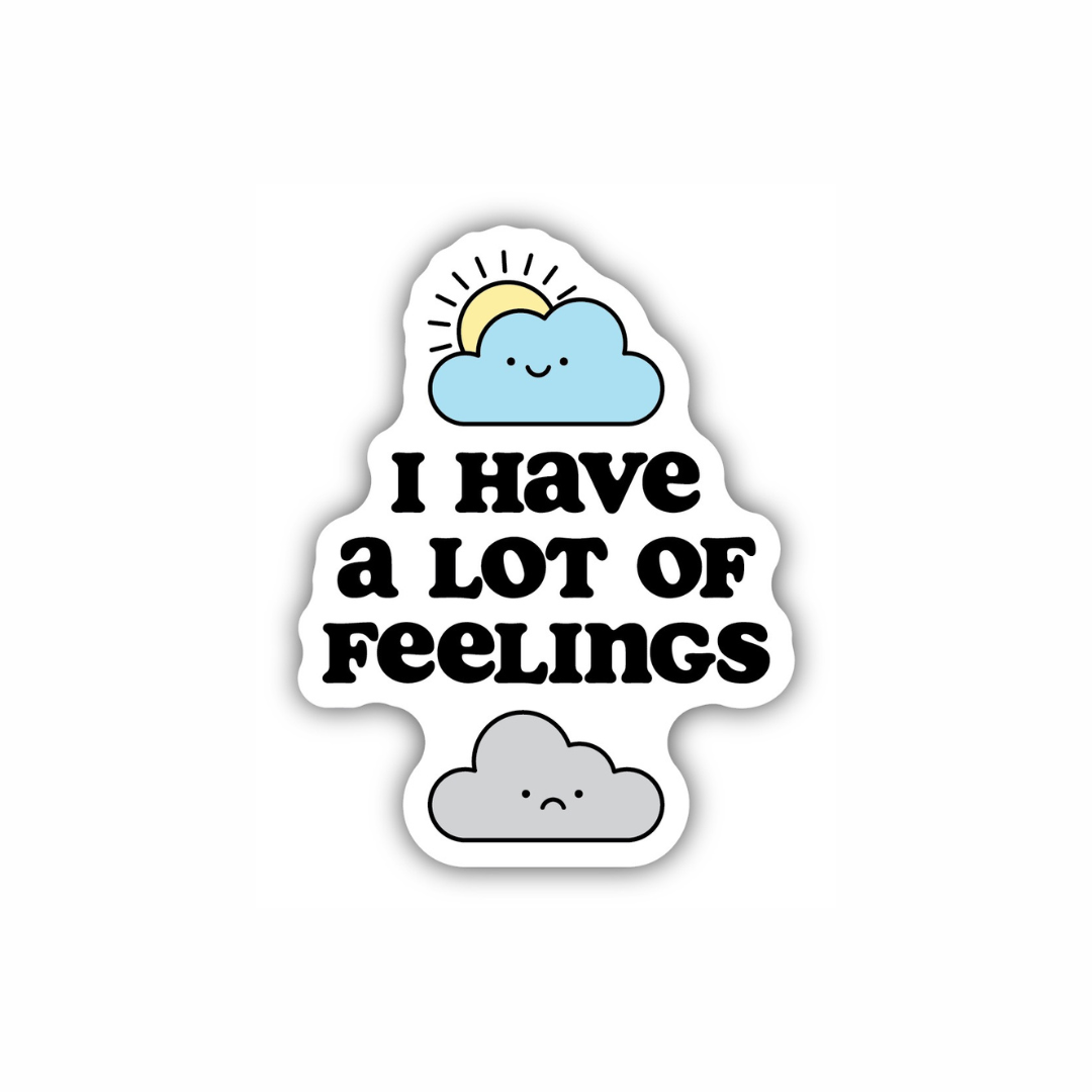 I Have A Lot Of Feelings cute cloud vinyl sticker from Funky Confetti