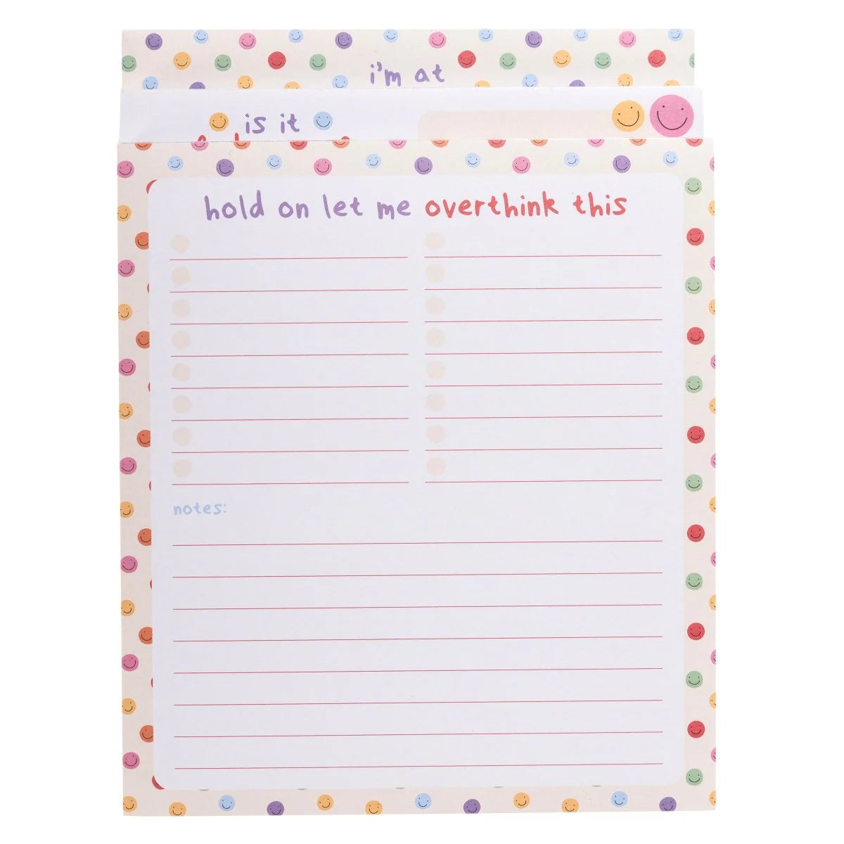 I'm at Capacity set of three colorful notepads for planning, to-do lists, and notes by Funky Confetti