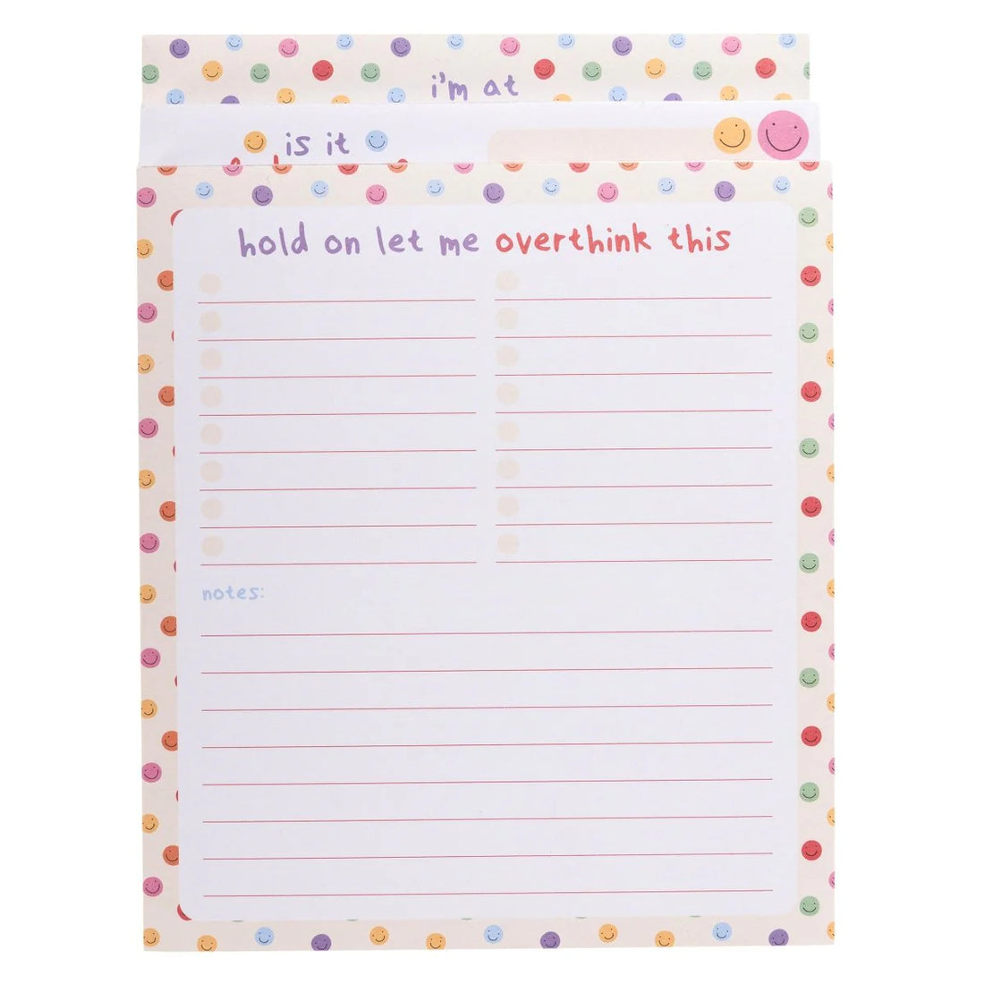 I'm at Capacity set of three colorful notepads for planning, to-do lists, and notes by Funky Confetti