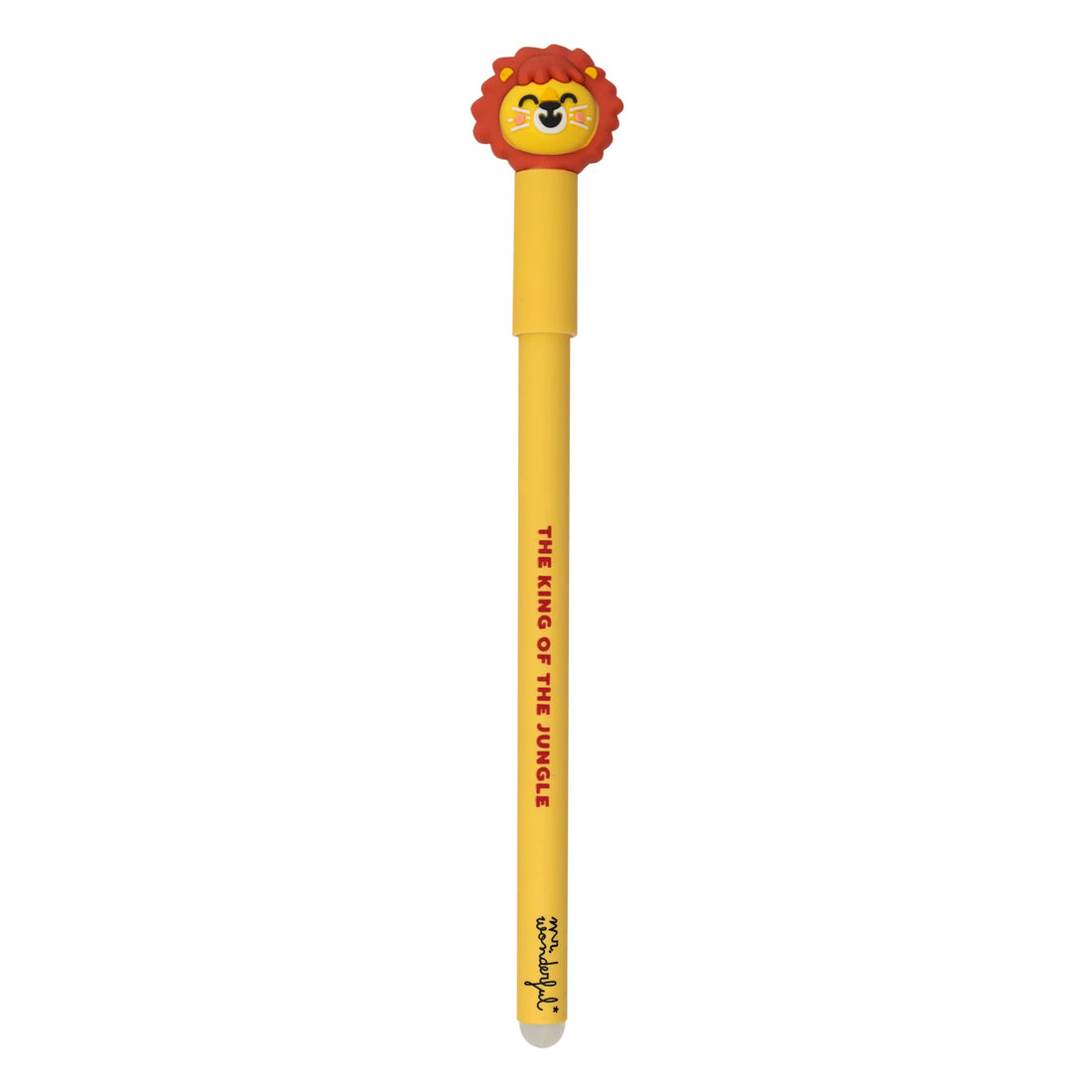Lion erasable pen with topper and “The King Of The Jungle” text – Funky Confetti
