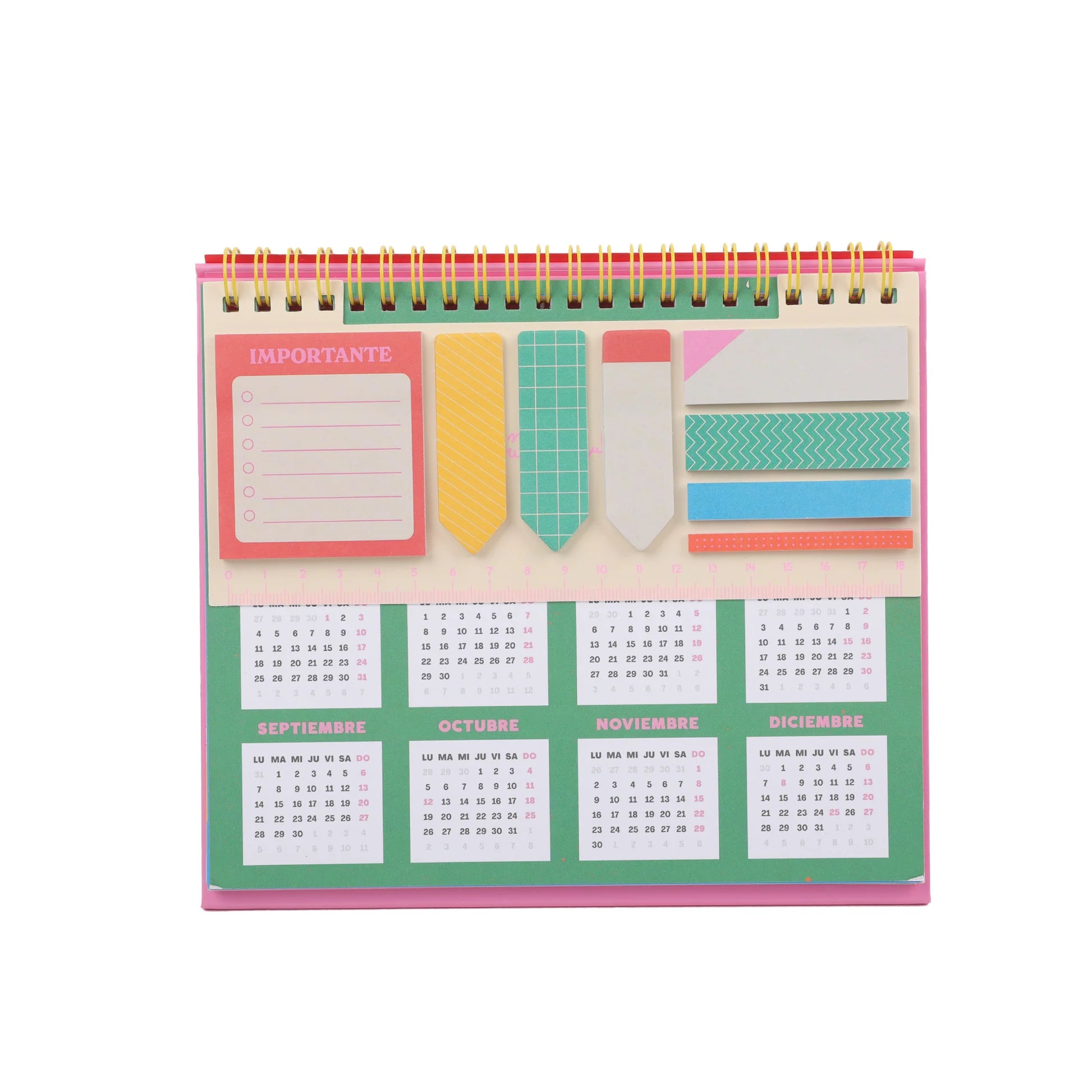 Mafalda 2026 desk calendar with stand and illustrated monthly pages from Funky Confetti