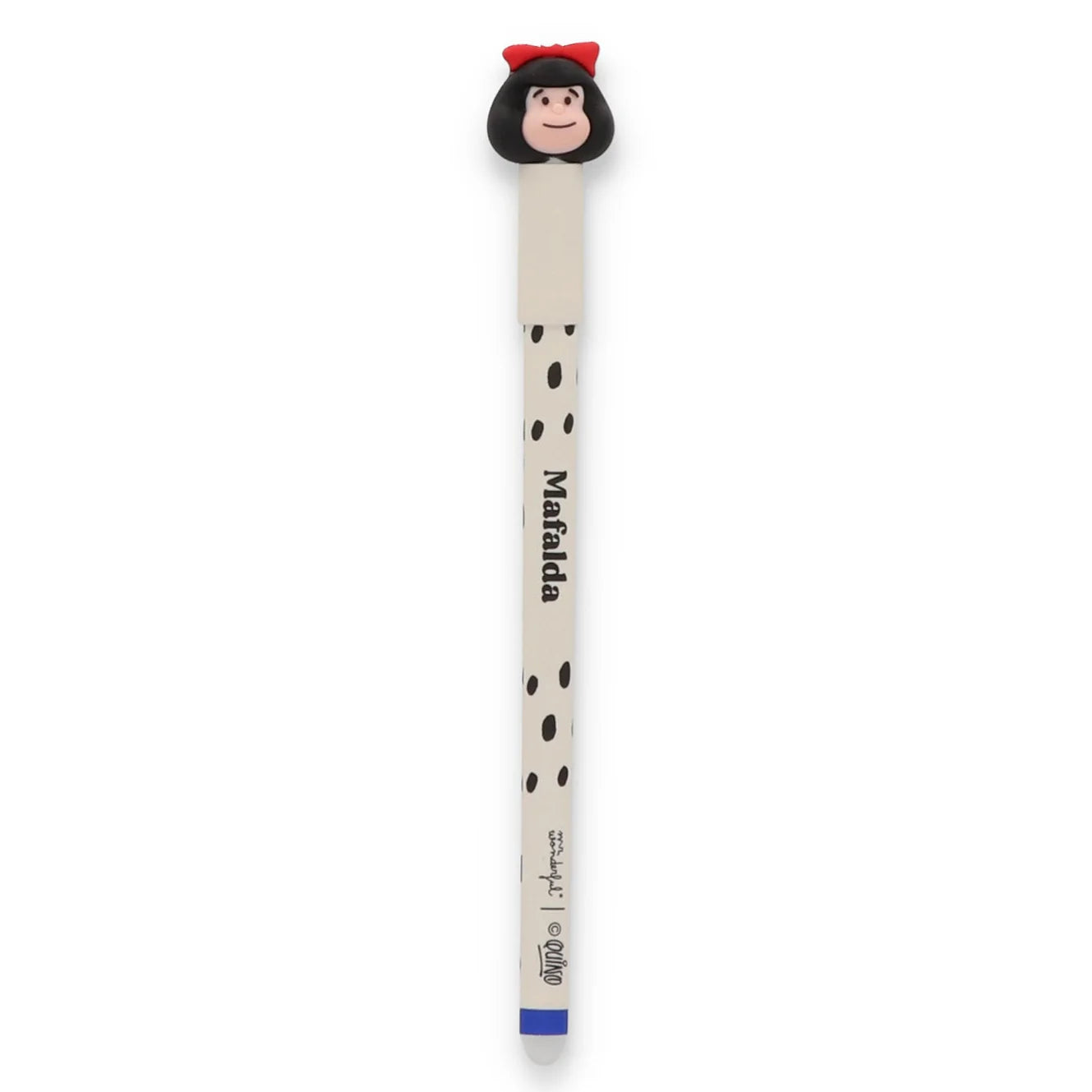Mafalda erasable pen with character topper and blue ink – Funky Confetti