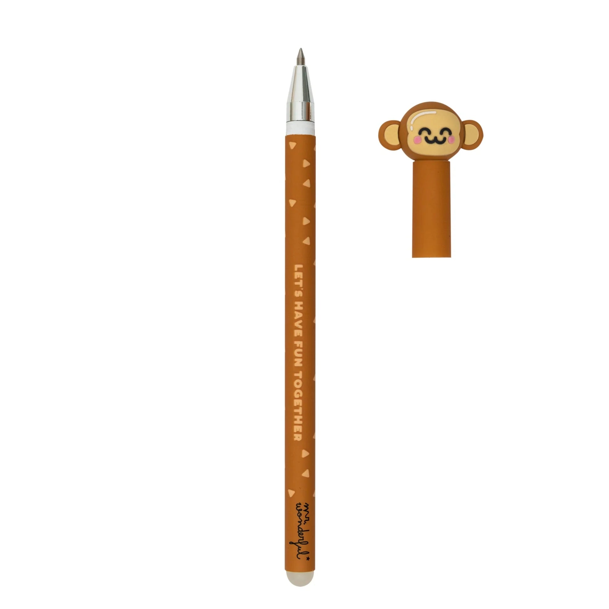 Monkey erasable pen with topper and “Let's Have Fun Together” text – Funky Confetti
