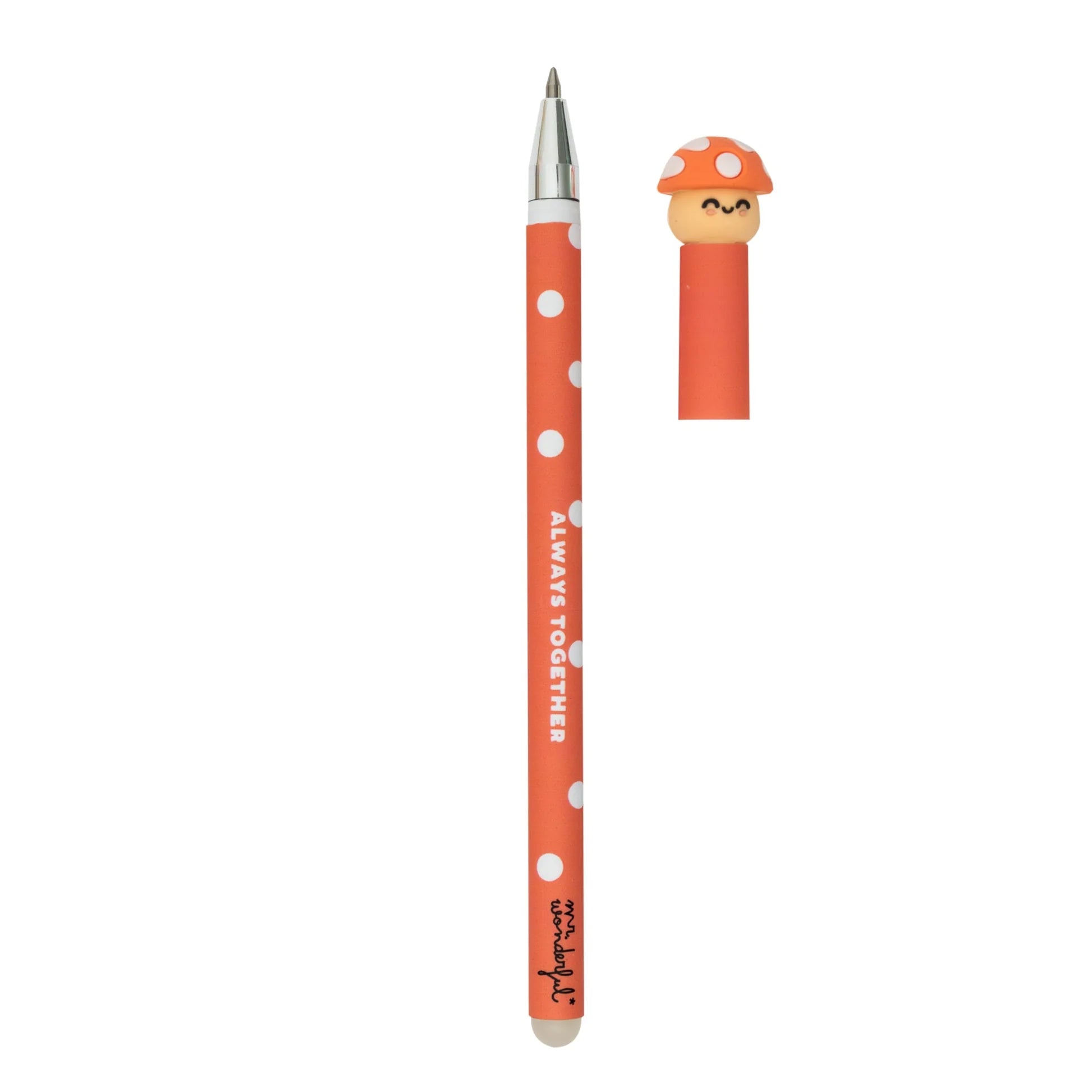 Mushroom erasable pen with topper and “Always Together” text – Funky Confetti