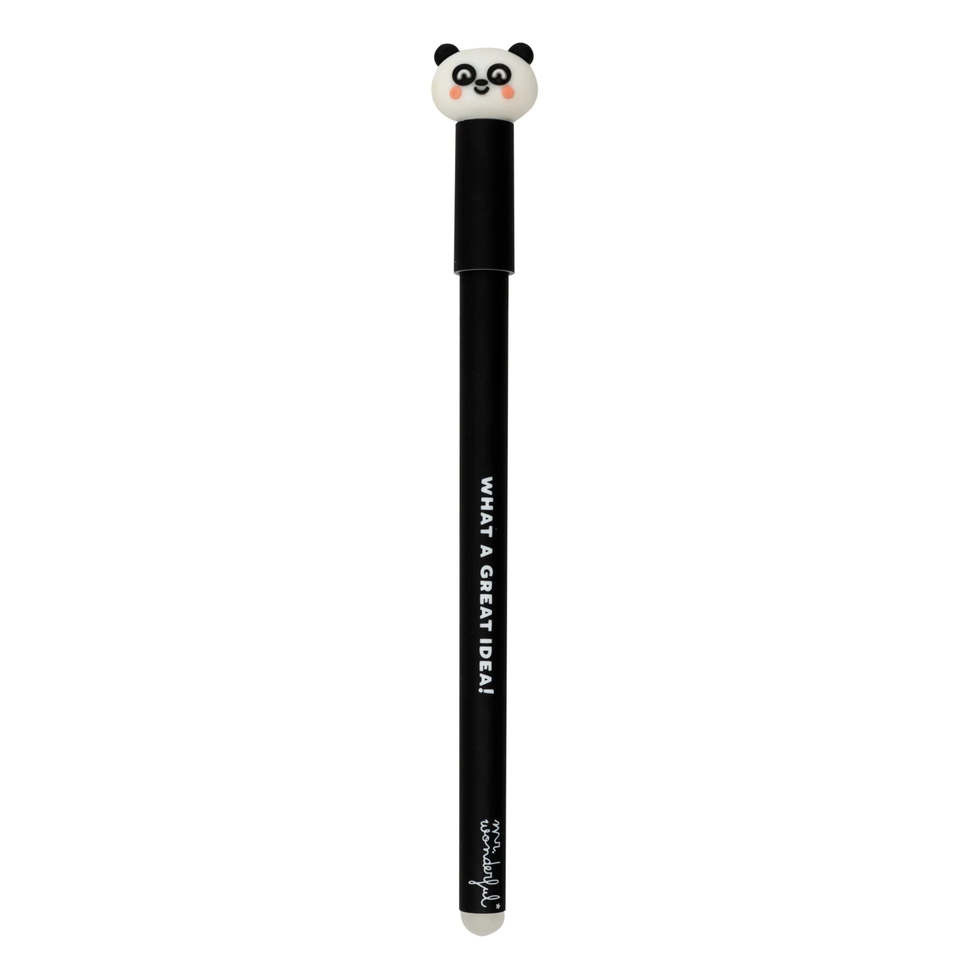 Panda erasable pen with topper and “What A Great Idea!” text – Funky Confetti