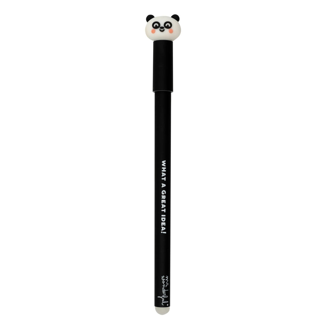 Panda erasable pen with topper and “What A Great Idea!” text – Funky Confetti