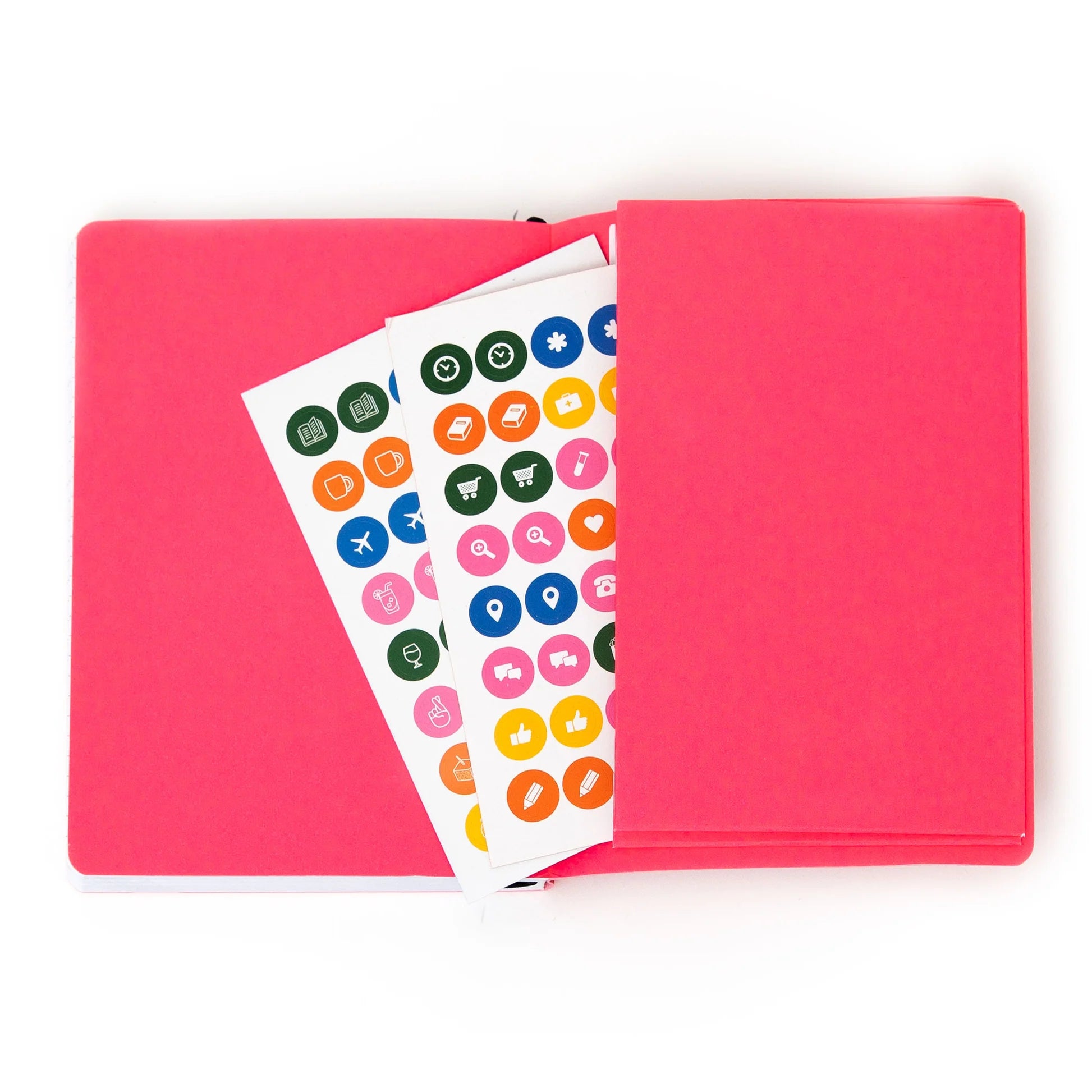 Pink A6 2026 weekly pocket diary with PU cover and elastic band from Funky Confetti